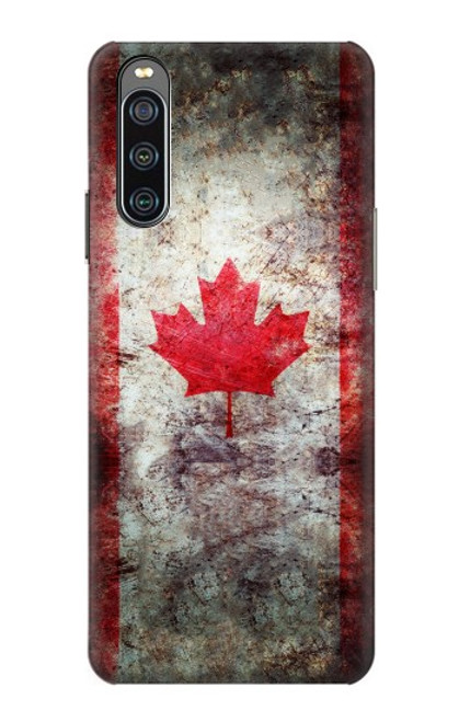 W2490 Canada Maple Leaf Flag Texture Funda Carcasa Case y Caso Del Tirón Funda para Sony Xperia 10 IV
