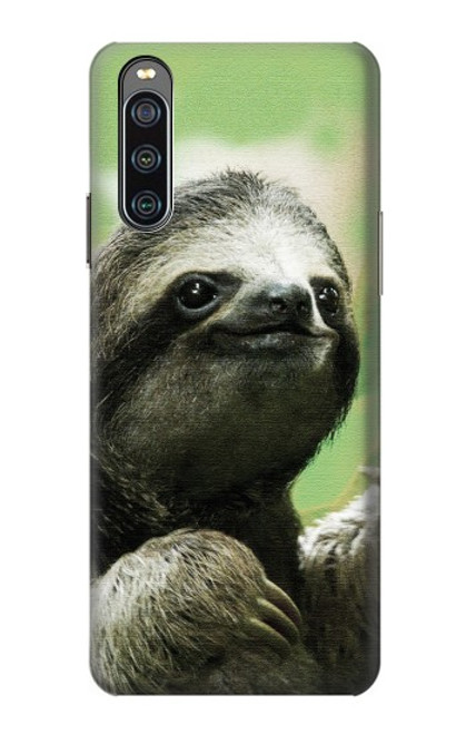 W2708 Smiling Sloth Funda Carcasa Case y Caso Del Tirón Funda para Sony Xperia 10 IV
