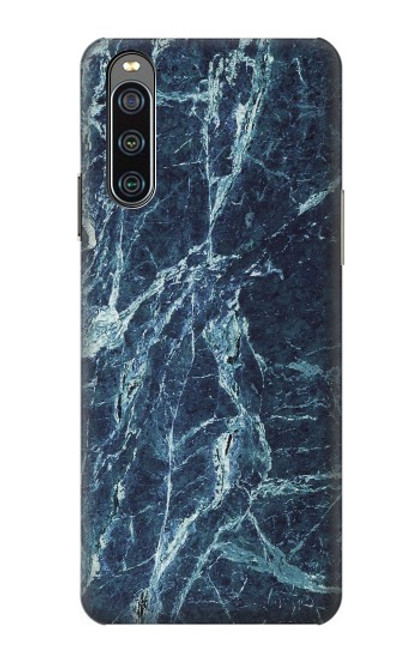 W2799 Light Blue Marble Stone Graphic Printed Funda Carcasa Case y Caso Del Tirón Funda para Sony Xperia 10 IV