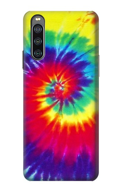 W2884 Tie Dye Swirl Color Funda Carcasa Case y Caso Del Tirón Funda para Sony Xperia 10 IV