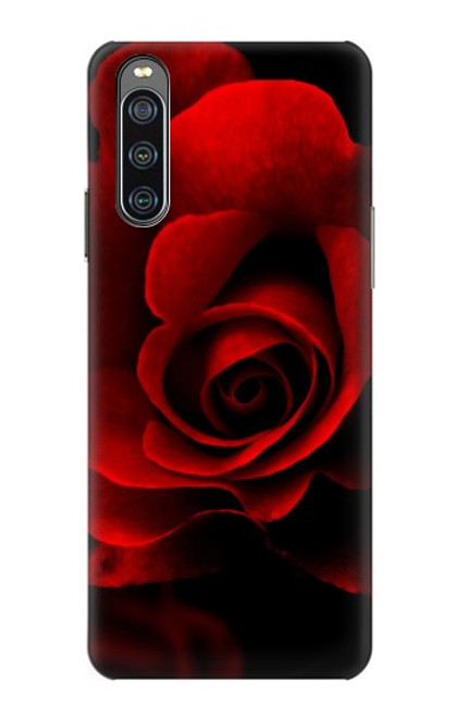 W2898 Red Rose Funda Carcasa Case y Caso Del Tirón Funda para Sony Xperia 10 IV