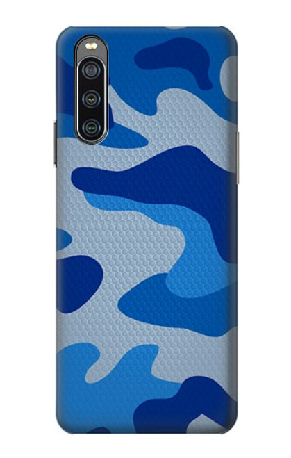 W2958 Army Blue Camo Camouflage Funda Carcasa Case y Caso Del Tirón Funda para Sony Xperia 10 IV