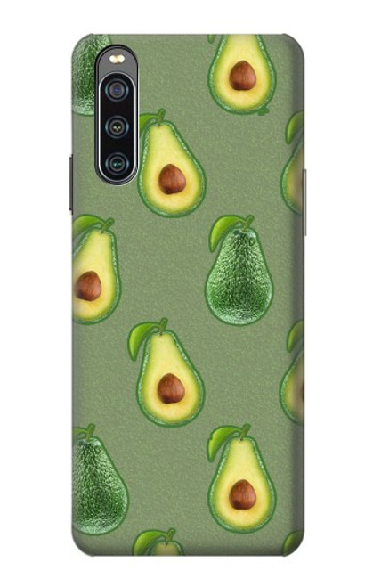 W3285 Avocado Fruit Pattern Funda Carcasa Case y Caso Del Tirón Funda para Sony Xperia 10 IV