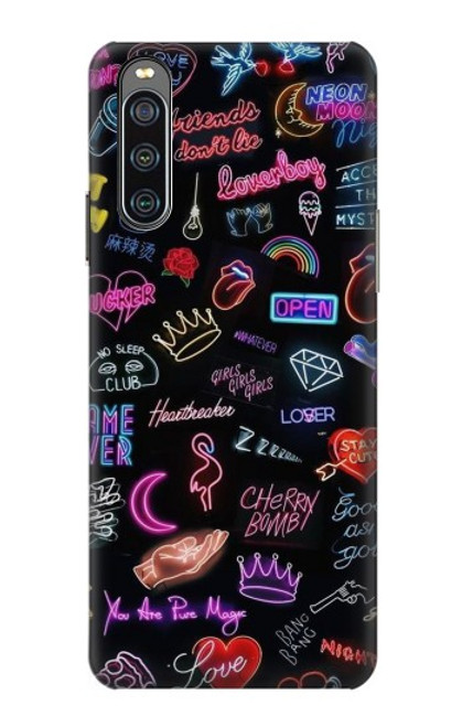 W3433 Vintage Neon Graphic Funda Carcasa Case y Caso Del Tirón Funda para Sony Xperia 10 IV