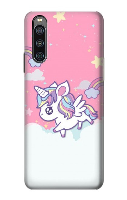 W3518 Unicorn Cartoon Funda Carcasa Case y Caso Del Tirón Funda para Sony Xperia 10 IV