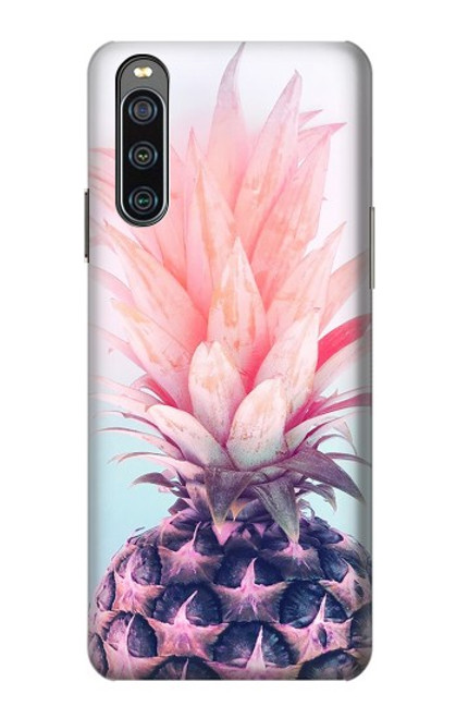 W3711 Pink Pineapple Funda Carcasa Case y Caso Del Tirón Funda para Sony Xperia 10 IV