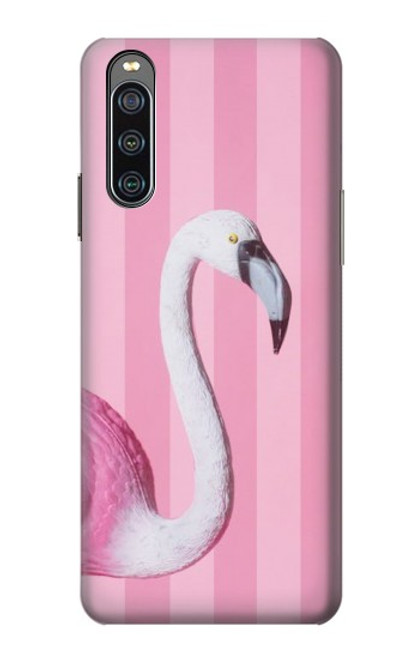 W3805 Flamingo Pink Pastel Funda Carcasa Case y Caso Del Tirón Funda para Sony Xperia 10 IV