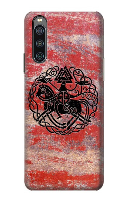 W3831 Viking Norse Ancient Symbol Funda Carcasa Case y Caso Del Tirón Funda para Sony Xperia 10 IV