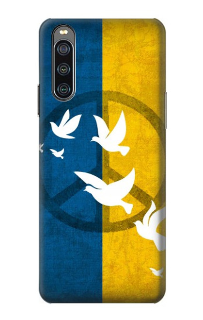 W3857 Peace Dove Ukraine Flag Funda Carcasa Case y Caso Del Tirón Funda para Sony Xperia 10 IV