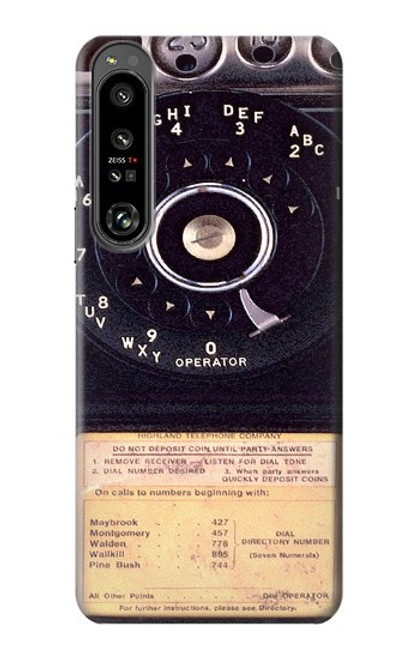 W0086 Payphone Vintage Funda Carcasa Case y Caso Del Tirón Funda para Sony Xperia 1 IV