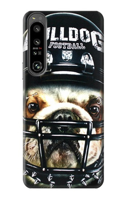 W0098 Bulldog American Football Funda Carcasa Case y Caso Del Tirón Funda para Sony Xperia 1 IV