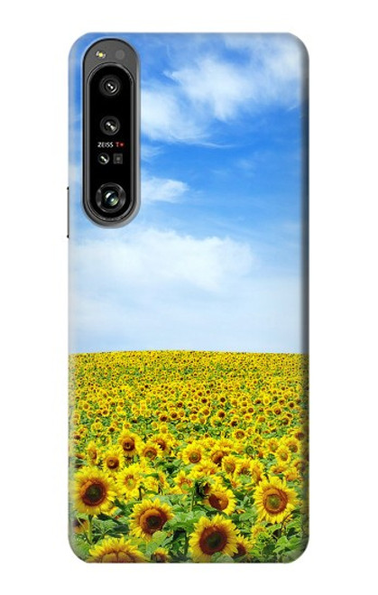 W0232 Sunflower Funda Carcasa Case y Caso Del Tirón Funda para Sony Xperia 1 IV