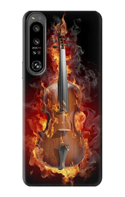 W0864 Fire Violin Funda Carcasa Case y Caso Del Tirón Funda para Sony Xperia 1 IV