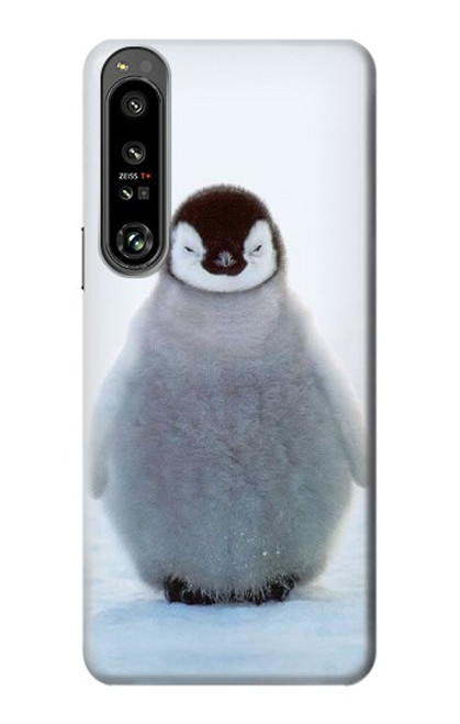 W1075 Penguin Ice Funda Carcasa Case y Caso Del Tirón Funda para Sony Xperia 1 IV