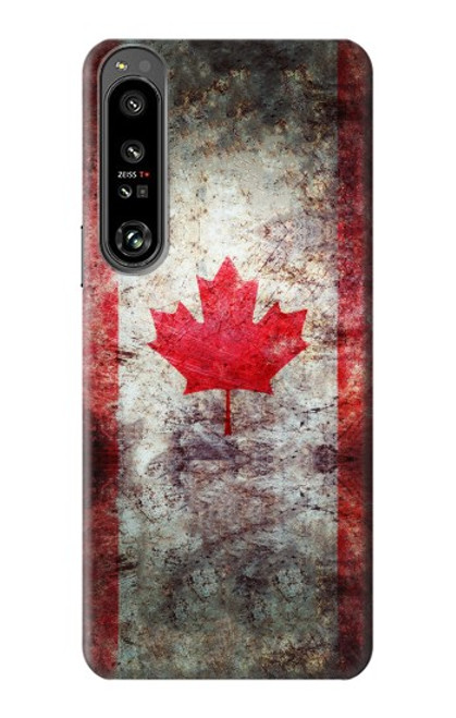 W2490 Canada Maple Leaf Flag Texture Funda Carcasa Case y Caso Del Tirón Funda para Sony Xperia 1 IV