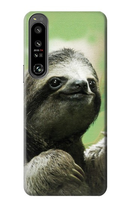 W2708 Smiling Sloth Funda Carcasa Case y Caso Del Tirón Funda para Sony Xperia 1 IV