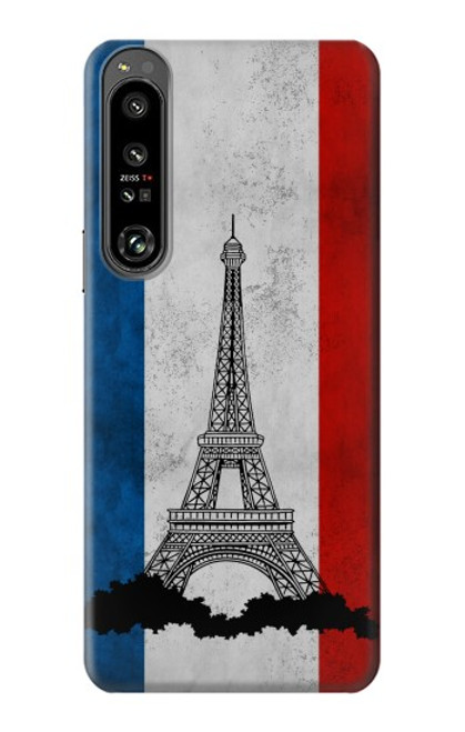 W2859 Vintage France Flag Eiffel Tower Funda Carcasa Case y Caso Del Tirón Funda para Sony Xperia 1 IV