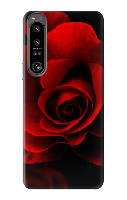 W2898 Red Rose Funda Carcasa Case y Caso Del Tirón Funda para Sony Xperia 1 IV