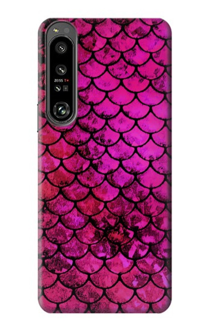 W3051 Pink Mermaid Fish Scale Funda Carcasa Case y Caso Del Tirón Funda para Sony Xperia 1 IV