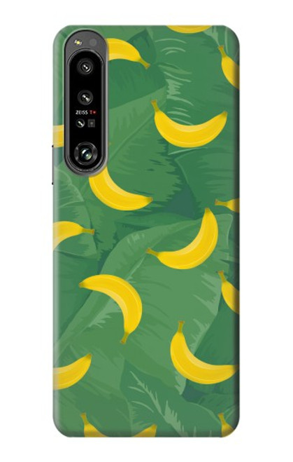 W3286 Banana Fruit Pattern Funda Carcasa Case y Caso Del Tirón Funda para Sony Xperia 1 IV