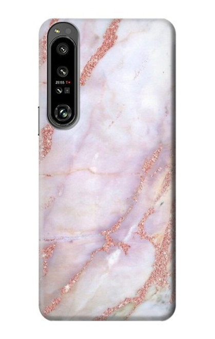 W3482 Soft Pink Marble Graphic Print Funda Carcasa Case y Caso Del Tirón Funda para Sony Xperia 1 IV