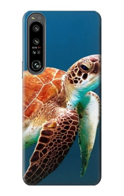 W3497 Green Sea Turtle Funda Carcasa Case y Caso Del Tirón Funda para Sony Xperia 1 IV