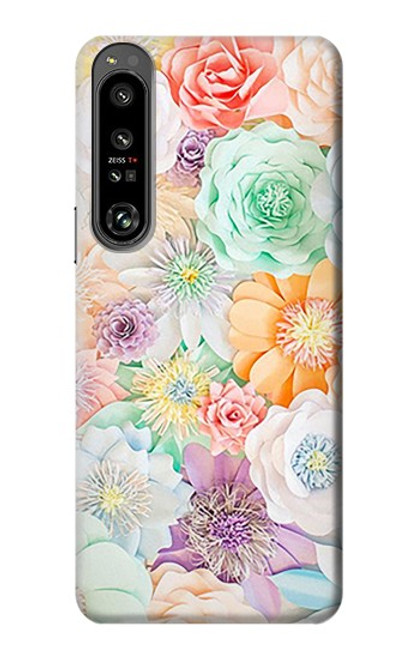 W3705 Pastel Floral Flower Funda Carcasa Case y Caso Del Tirón Funda para Sony Xperia 1 IV