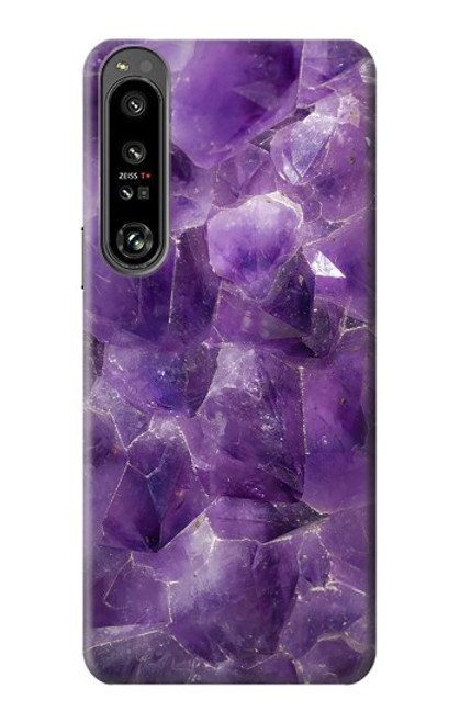 W3713 Purple Quartz Amethyst Graphic Printed Funda Carcasa Case y Caso Del Tirón Funda para Sony Xperia 1 IV