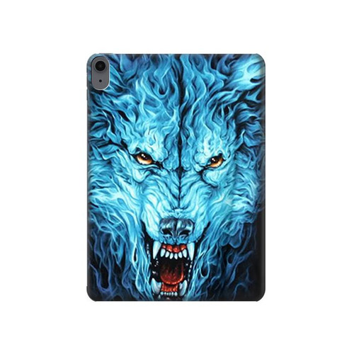 W0752 Blue Fire Grim Wolf Funda Carcasa Case para iPad Air (2022,2020, 4th, 5th), iPad Pro 11 (2022, 6th)