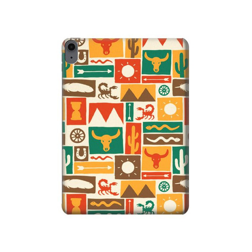 W1873 Western Pattern Funda Carcasa Case para iPad Air (2022, 2020), Air 11 (2024), Pro 11 (2022)