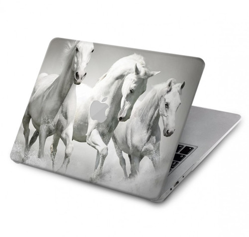 W0933 White Horses Funda Carcasa Case para MacBook Air 13″ (2022,2024) - A2681, A3113