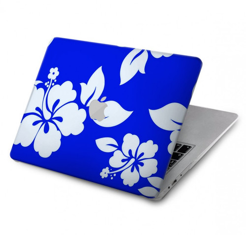 W2244 Hawaiian Hibiscus Blue Pattern Funda Carcasa Case para MacBook Air 13″ (2022,2024) - A2681, A3113