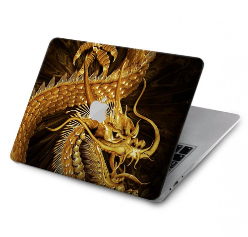 W2804 Chinese Gold Dragon Printed Funda Carcasa Case para MacBook Air 13″ (2022,2024) - A2681, A3113