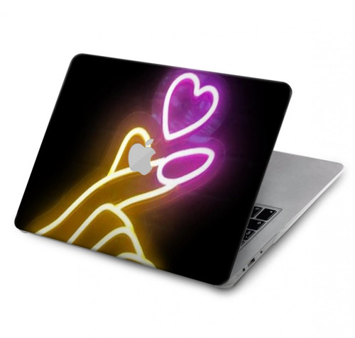W3512 Cute Mini Heart Neon Graphic Funda Carcasa Case para MacBook Air 13″ (2022,2024) - A2681, A3113