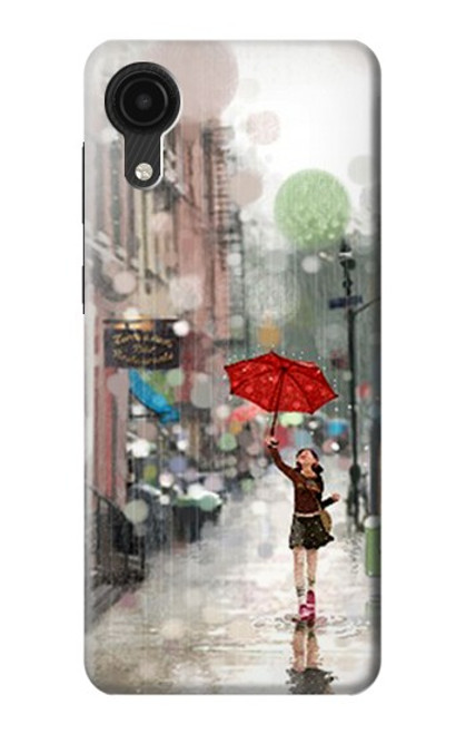W0108 Girl in The Rain Funda Carcasa Case y Caso Del Tirón Funda para Samsung Galaxy A03 Core