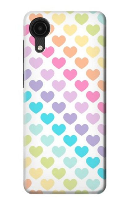 W3499 Colorful Heart Pattern Funda Carcasa Case y Caso Del Tirón Funda para Samsung Galaxy A03 Core