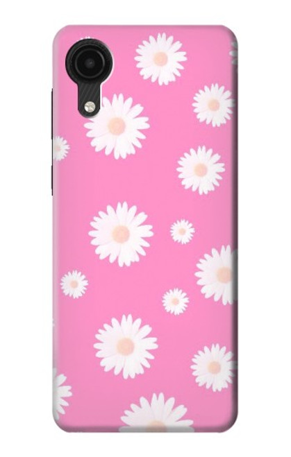 W3500 Pink Floral Pattern Funda Carcasa Case y Caso Del Tirón Funda para Samsung Galaxy A03 Core