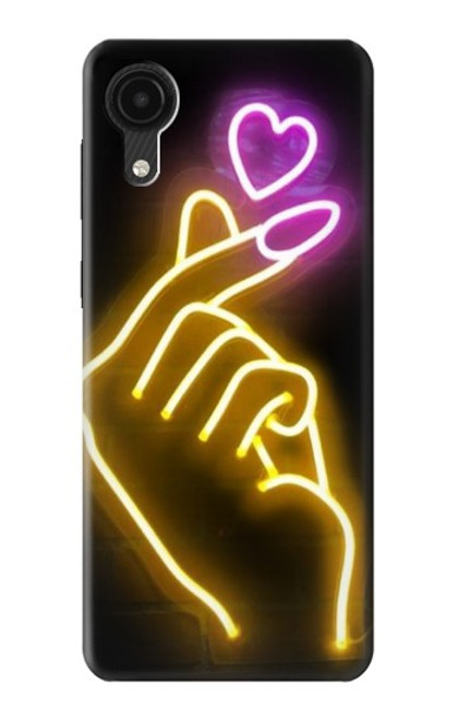 W3512 Cute Mini Heart Neon Graphic Funda Carcasa Case y Caso Del Tirón Funda para Samsung Galaxy A03 Core