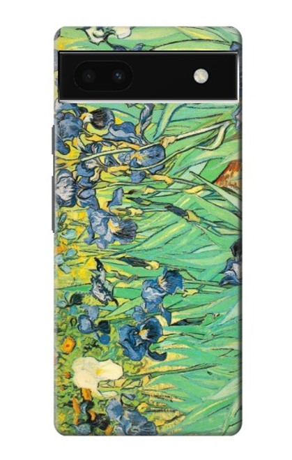W0210 Van Gogh Irises Funda Carcasa Case y Caso Del Tirón Funda para Google Pixel 6a