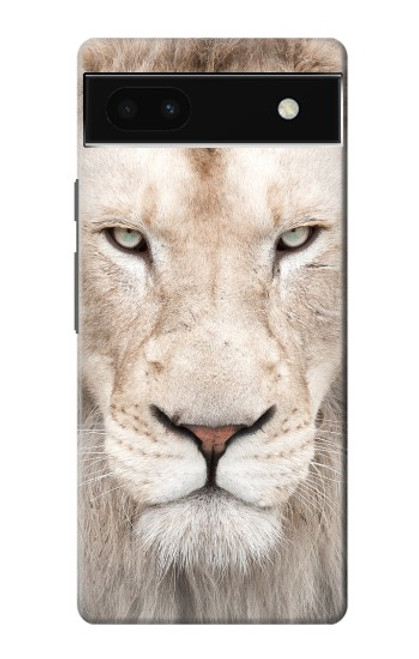 W2399 White Lion Face Funda Carcasa Case y Caso Del Tirón Funda para Google Pixel 6a