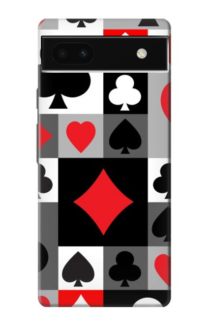 W3463 Poker Card Suit Funda Carcasa Case y Caso Del Tirón Funda para Google Pixel 6a