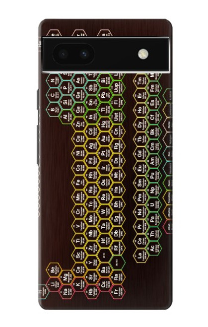 W3544 Neon Honeycomb Periodic Table Funda Carcasa Case y Caso Del Tirón Funda para Google Pixel 6a