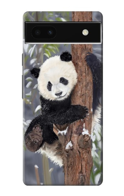 W3793 Cute Baby Panda Snow Painting Funda Carcasa Case y Caso Del Tirón Funda para Google Pixel 6a