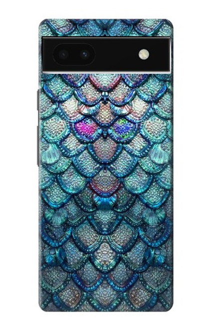 W3809 Mermaid Fish Scale Funda Carcasa Case y Caso Del Tirón Funda para Google Pixel 6a