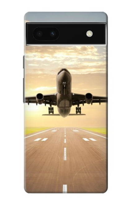 W3837 Airplane Take off Sunrise Funda Carcasa Case y Caso Del Tirón Funda para Google Pixel 6a