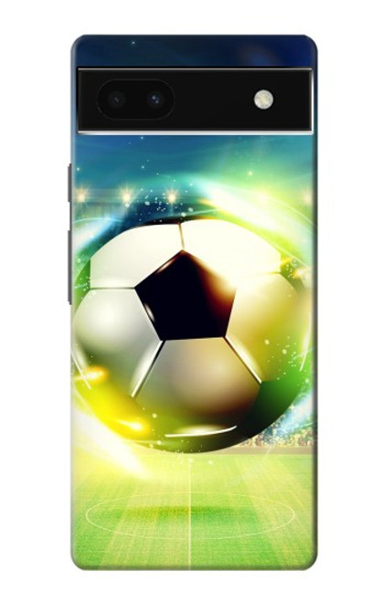 W3844 Glowing Football Soccer Ball Funda Carcasa Case y Caso Del Tirón Funda para Google Pixel 6a