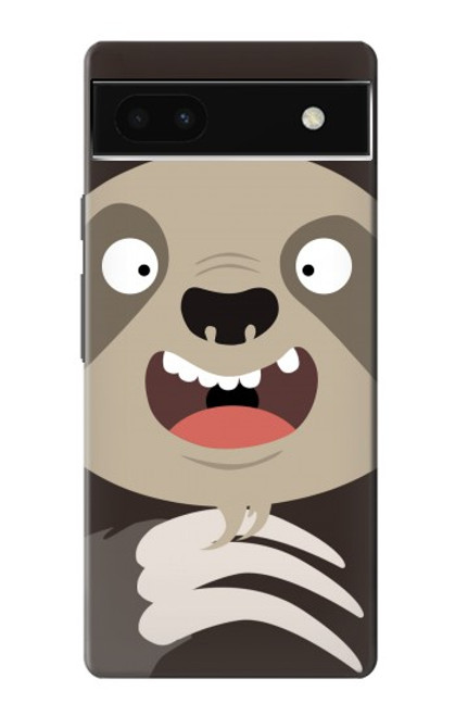 W3855 Sloth Face Cartoon Funda Carcasa Case y Caso Del Tirón Funda para Google Pixel 6a