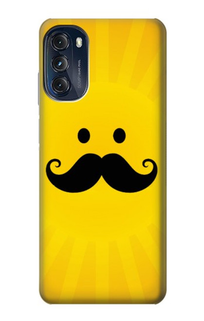 W1145 Yellow Mustache Sun Funda Carcasa Case y Caso Del Tirón Funda para Motorola Moto G (2022)