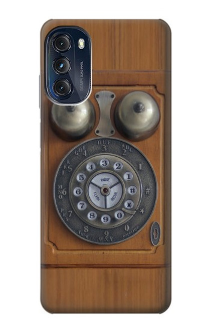 W3146 Antique Wall Retro Dial Phone Funda Carcasa Case y Caso Del Tirón Funda para Motorola Moto G (2022)