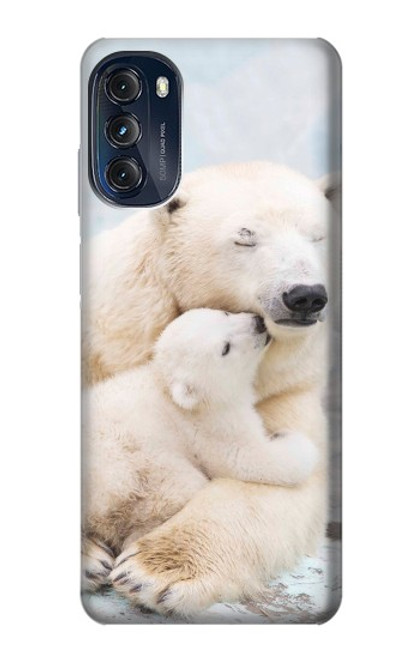 W3373 Polar Bear Hug Family Funda Carcasa Case y Caso Del Tirón Funda para Motorola Moto G (2022)